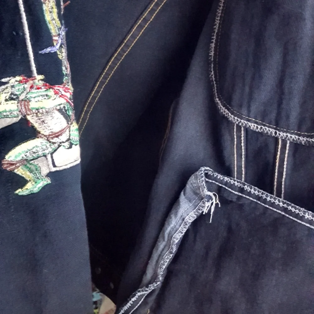 🌙RARE! VTG TMNT Film Crew Denim Embroidered Jacket - Picture 12 of 14